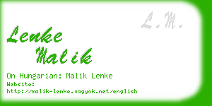 lenke malik business card